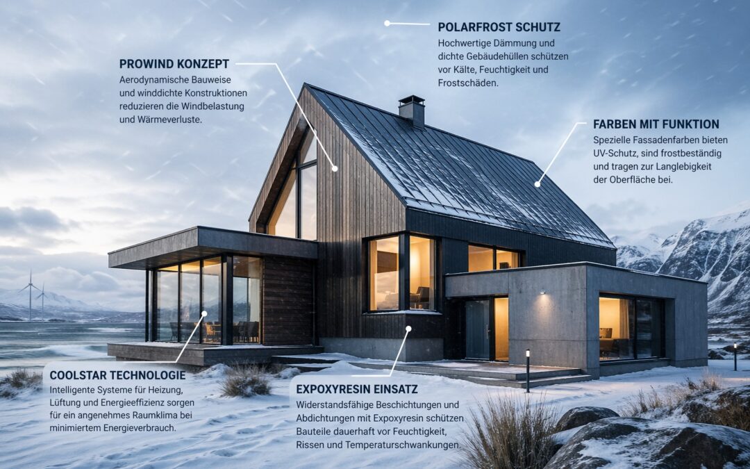 Bauen und Renovieren in kalten und windigen Regionen: Strategien für langlebige Gebäude